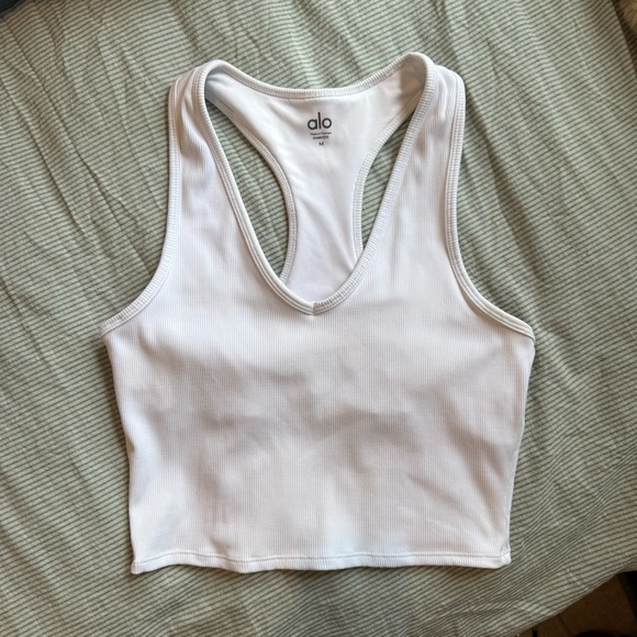 Alo Goddess Ribbed Cropped Racerback Tank - Picture 4 of 5